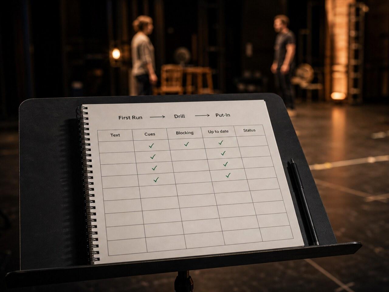 Understudy Rehearsal Process: What to Track From First Run to Put-In