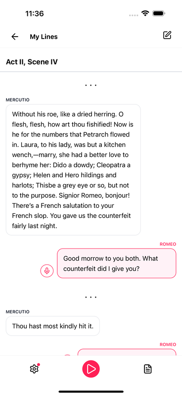 Review only your lines, without distractions