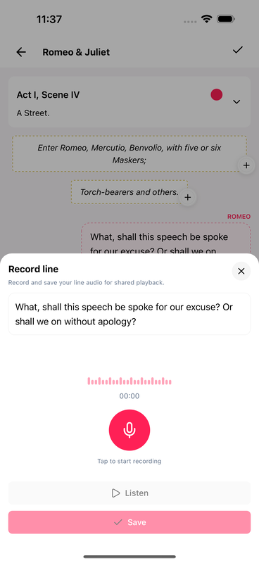 Share recordings and rehearse with your cast